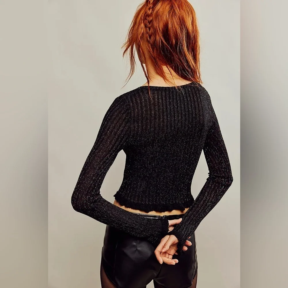NWOT - Free People Erica Lurex Cardi - Size S